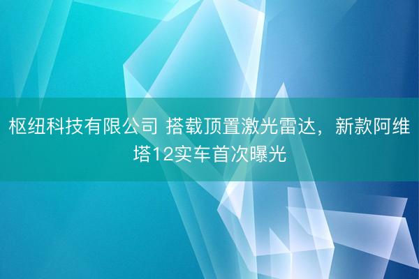 枢纽科技有限公司 搭载顶置激光雷达，新款阿维塔12实车首次曝光