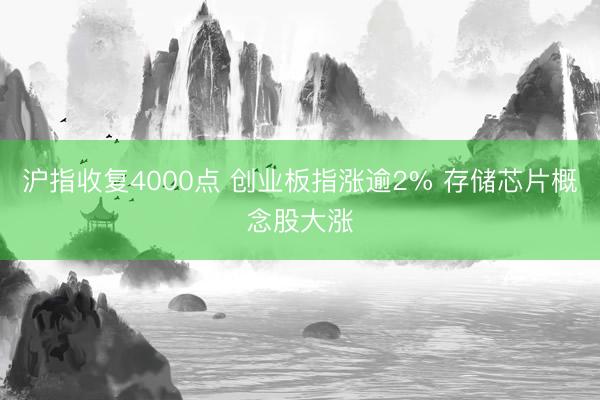 沪指收复4000点 创业板指涨逾2% 存储芯片概念股大涨