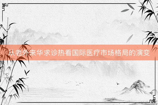 从老外来华求诊热看国际医疗市场格局的演变