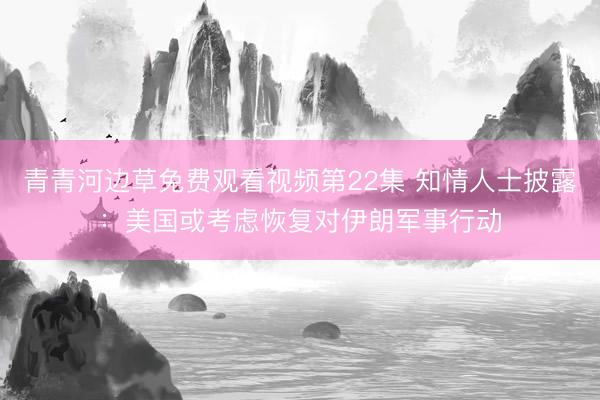 青青河边草免费观看视频第22集 知情人士披露：美国或考虑恢复对伊朗军事行动