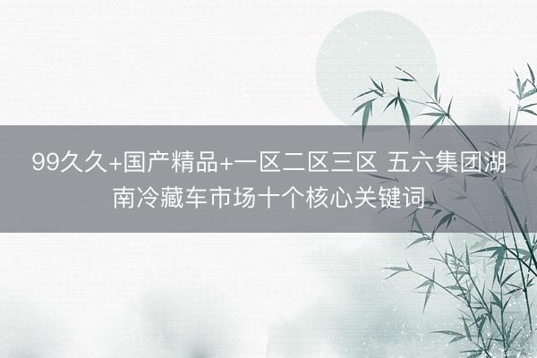99久久+国产精品+一区二区三区 五六集团湖南冷藏车市场十个核心关键词