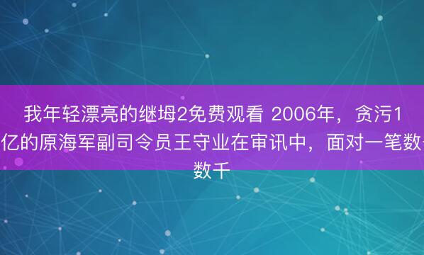 我年轻漂亮的继坶2免费观看 2006年，贪污1.6亿的原海军副司令员王守业在审讯中，面对一笔数千