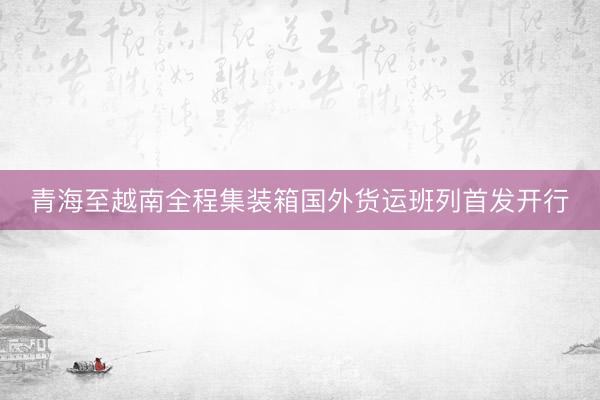 青海至越南全程集装箱国外货运班列首发开行