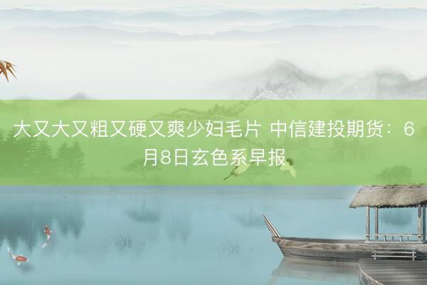 大又大又粗又硬又爽少妇毛片 中信建投期货：6月8日玄色系早报