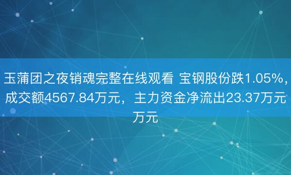 玉蒲团之夜销魂完整在线观看 宝钢股份跌1.05%,成交额4567.84万元,主力资金净流出23.37万元