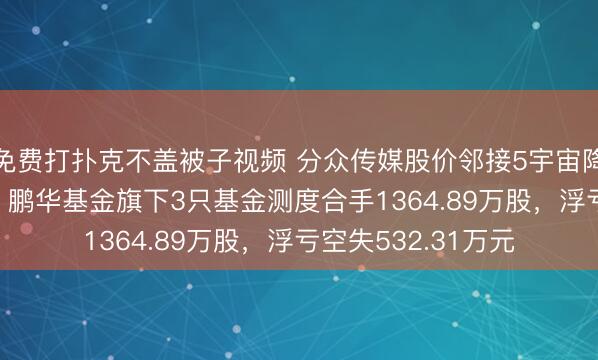 免费打扑克不盖被子视频 分众传媒股价邻接5宇宙降累计跌幅6.87%,鹏华基金旗下3只基金测度合手1364.89万股,浮亏空失532.31万元